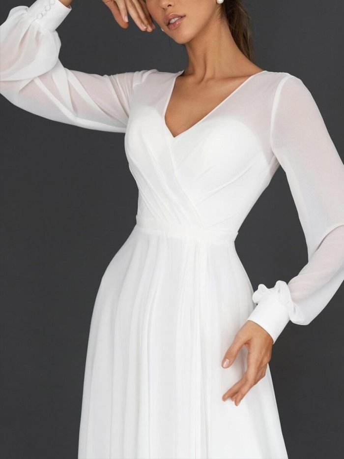 Summer Sexy Fashion Long Sleeve Mesh Sling Wedding Guest Dress