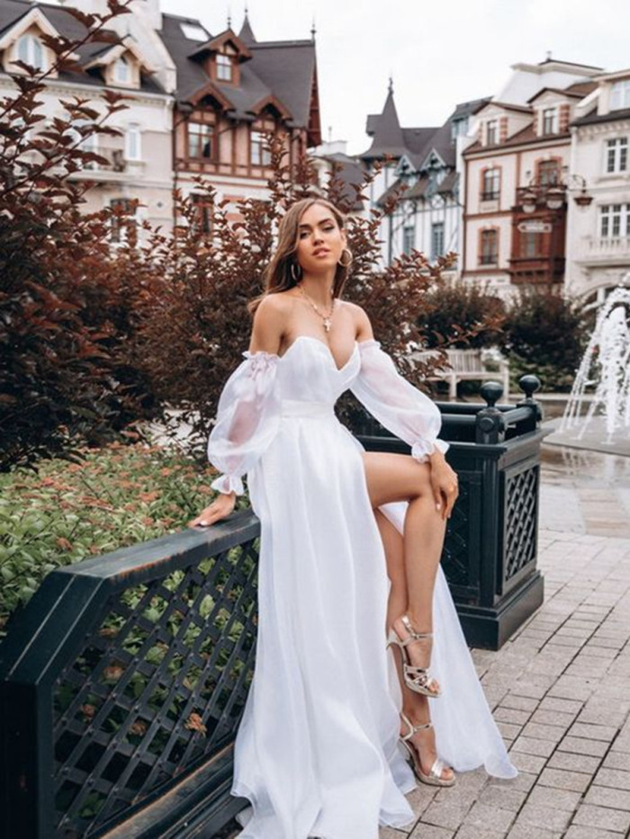 Elegant Fashion Sexy Off Shoulder High Waist Bodycon Party  Wedding Guest Dress