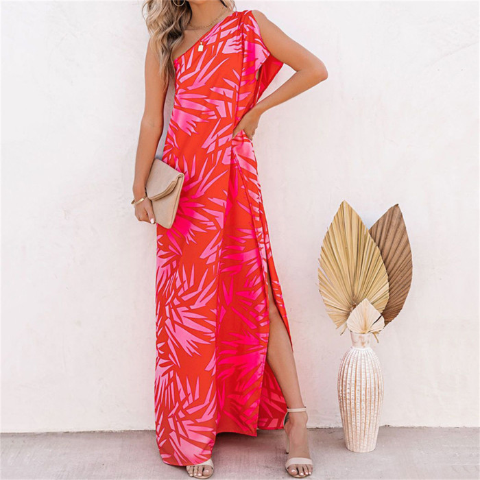 Summer Beach Knitted Irregular One Shoulder Backless Party  Wedding Guest Dress