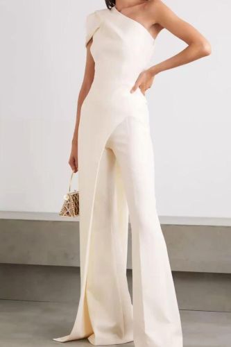 Summer High Waist Straight Casual Halter Neck Backless Party Wedding Jumpsuit