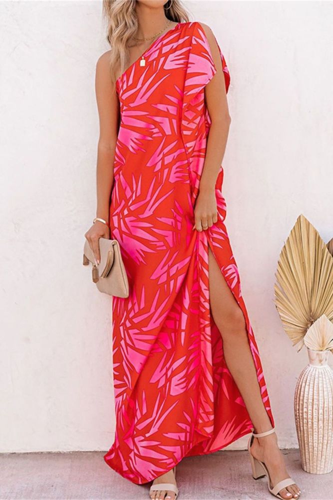 Summer Beach Knitted Irregular One Shoulder Backless Party  Wedding Guest Dress