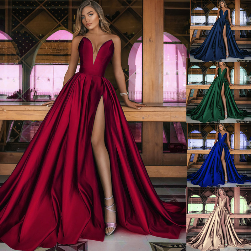 Elegant Wedding Sexy Party Elegant Chic Vintage Deep V Off Shoulder Wedding Guest Dress