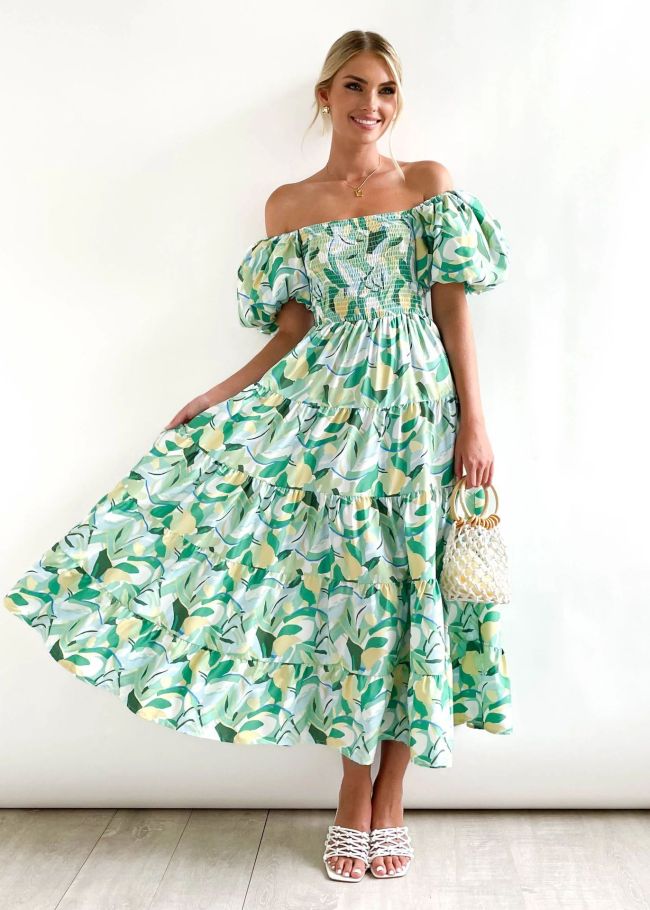 Floral Printed Sleevless Spaghetti-Neck Elegant Wrap Maxi Dresses