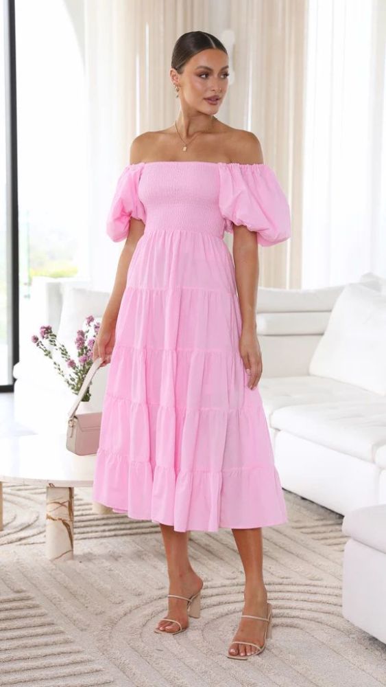 Elegant Floral Print Sexy Backless Slanted Neck High Waist Puff Sleeve Sheath Maxi Dress