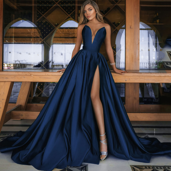Elegant Wedding Sexy Party Elegant Chic Vintage Deep V Off Shoulder Wedding Guest Dress
