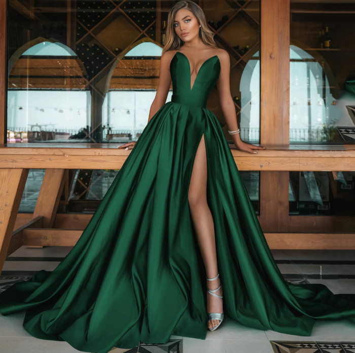 Elegant Wedding Sexy Party Elegant Chic Vintage Deep V Off Shoulder Wedding Guest Dress