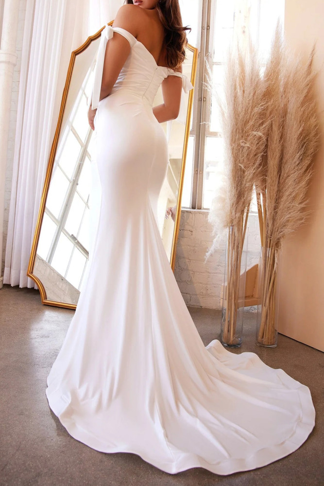 Women's Fashion Slim Slit Sexy High Waist Party Elegant Wedding Guest Dress