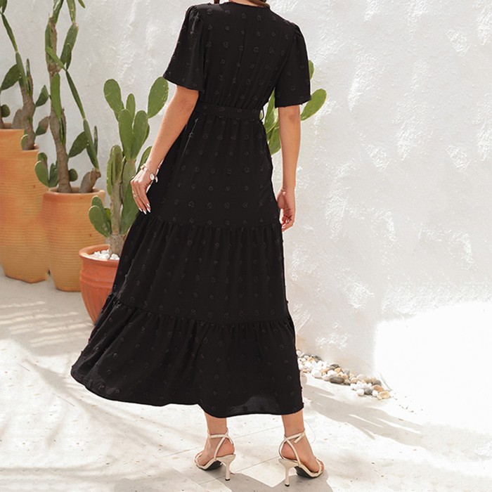Women's Elegant V Neck High Waist Camisole Casual Fashion  Maxi Dress