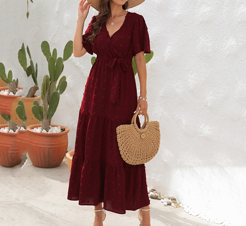 Women's Elegant V Neck High Waist Camisole Casual Fashion  Maxi Dress