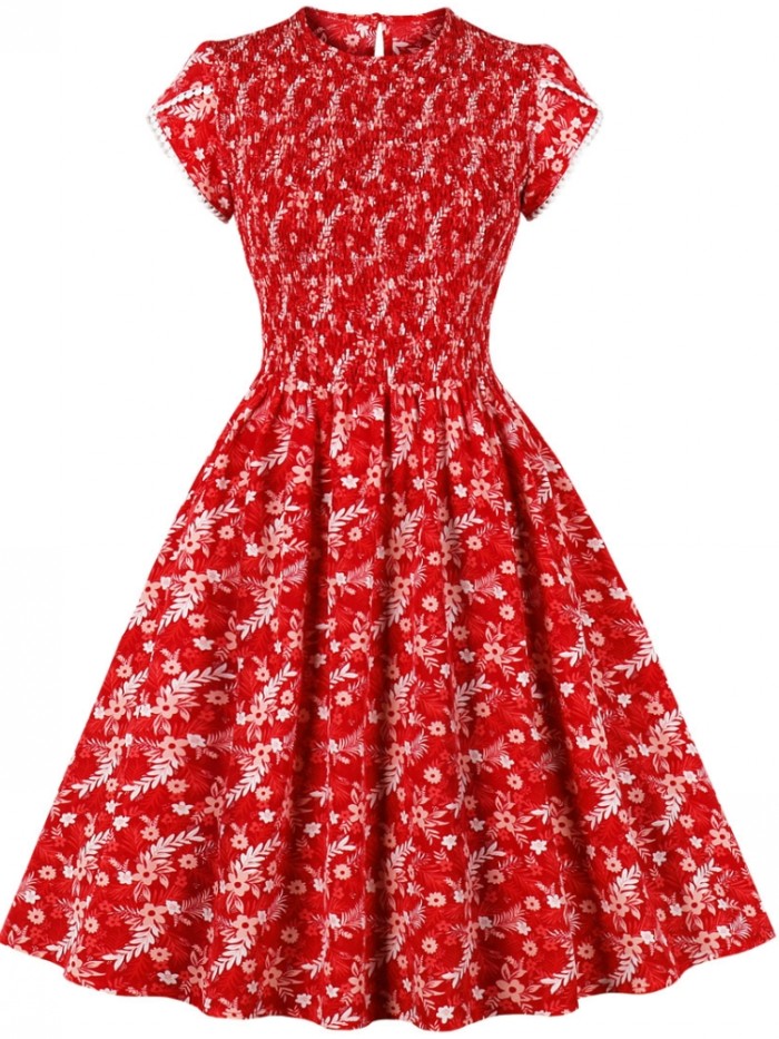 Women's Summer Casual Party Sleeveless Vintage 60s 50s Swing Dress