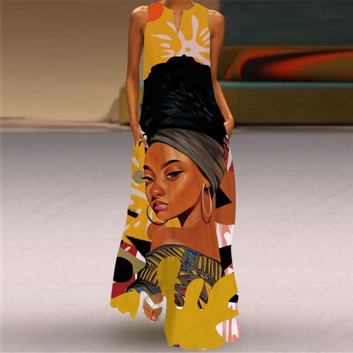Women's Fashion Party Sleeveless Casual Sexy Beach  Maxi Dress