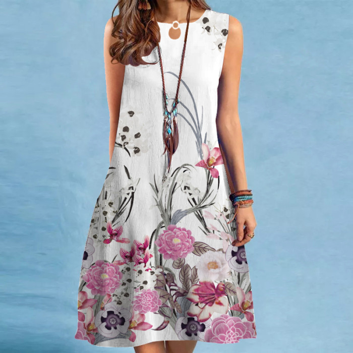 Summer Fashion Bohemian 3D Printed Loose Casual Dress