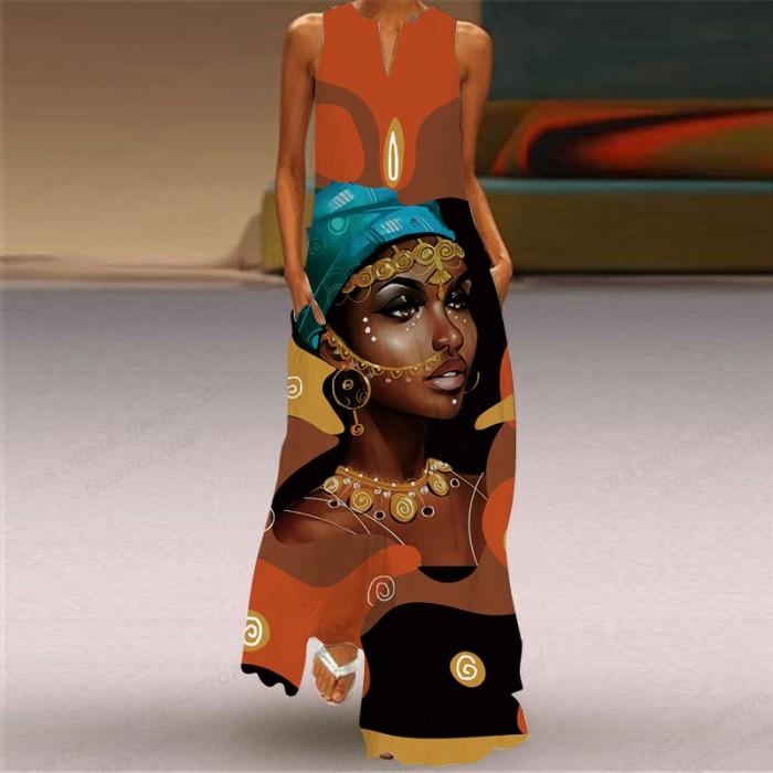 Women's Fashion Party Sleeveless Casual Sexy Beach  Maxi Dress