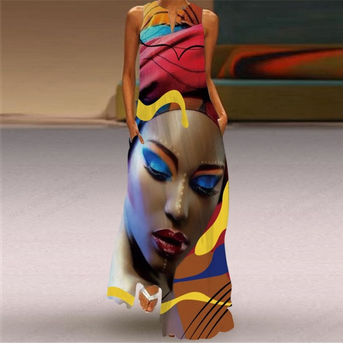 Women's Fashion Party Sleeveless Casual Sexy Beach  Maxi Dress