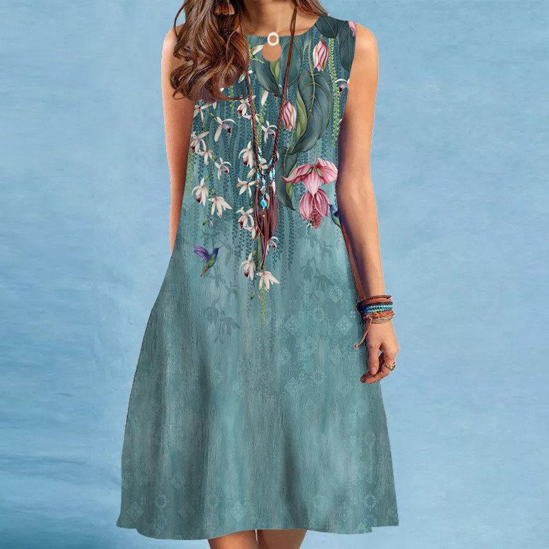 Summer Fashion Bohemian 3D Printed Loose Casual Dress