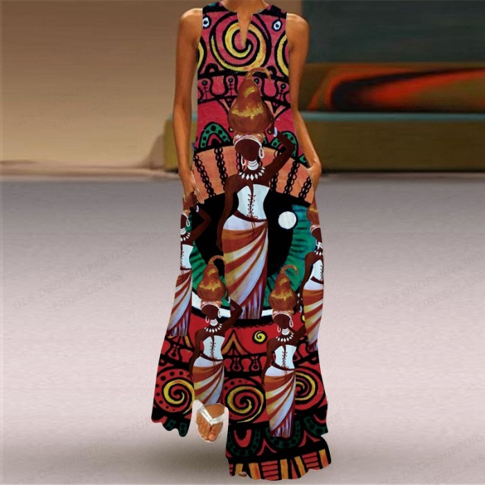 Women's Fashion Party Sleeveless Casual Sexy Beach  Maxi Dress