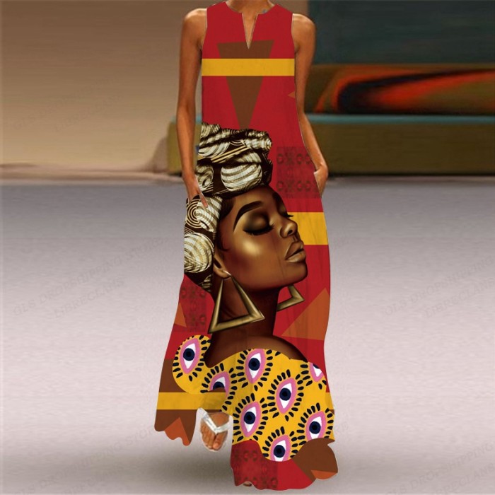 Women's Fashion Party Sleeveless Casual Sexy Beach  Maxi Dress