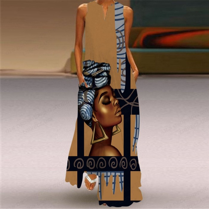 Women's Fashion Party Sleeveless Casual Sexy Beach  Maxi Dress