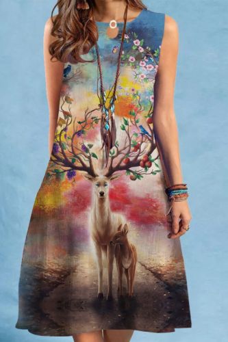 Summer Fashion Bohemian 3D Printed Loose Casual Dress