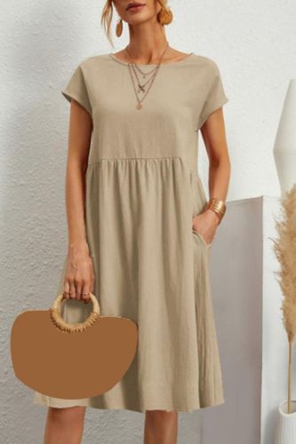 Formal Fashion Solid Color Loose Hem Casual Dress