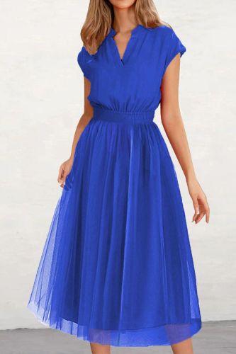 Trendy Solid Color Tulle Ball Fitted Formal Wedding Guest Dresses
