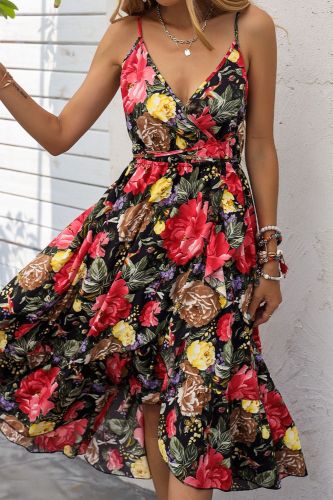 Summer Sexy Backless Lace Ruffle Bohemian Sleeveless Wedding Guest Dress