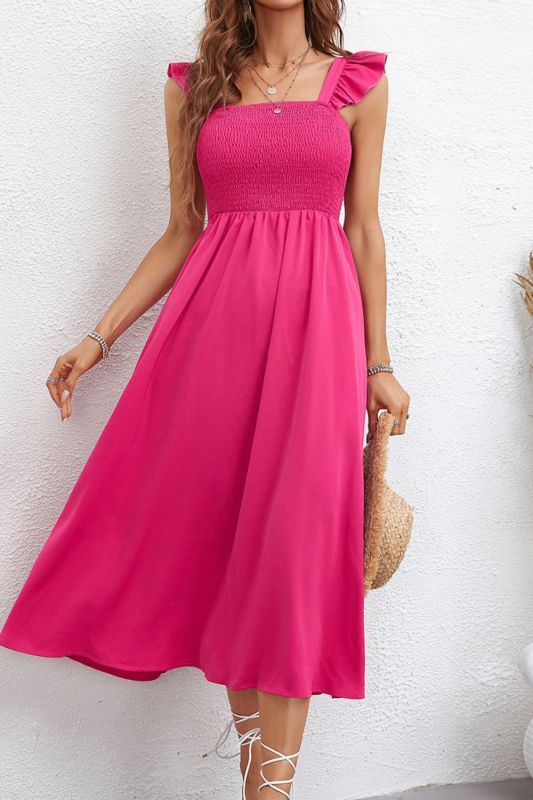 Slim Fit Elegant Fashion Ladies Square Neck Stretch Lace High Waist Slim  Maxi Dress