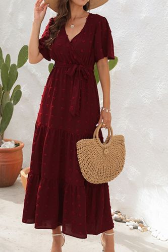 Women's Elegant V Neck High Waist Camisole Casual Fashion  Maxi Dress