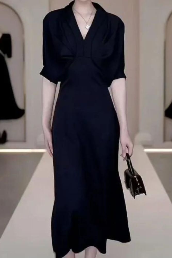 Fashion Retro Sexy Solid Color Party  Maxi Dress