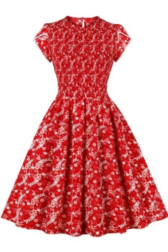 Women's Summer Casual Party Sleeveless Vintage 60s 50s Swing Dress