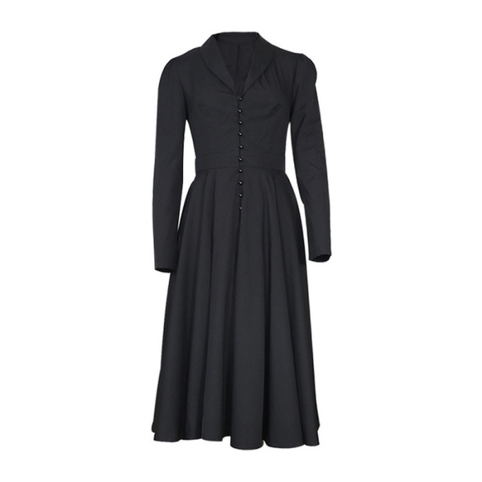 Elegant Party Fashion Solid Color Sexy V Neck Satin Long Sleeve A-Line Wedding Guest Dress