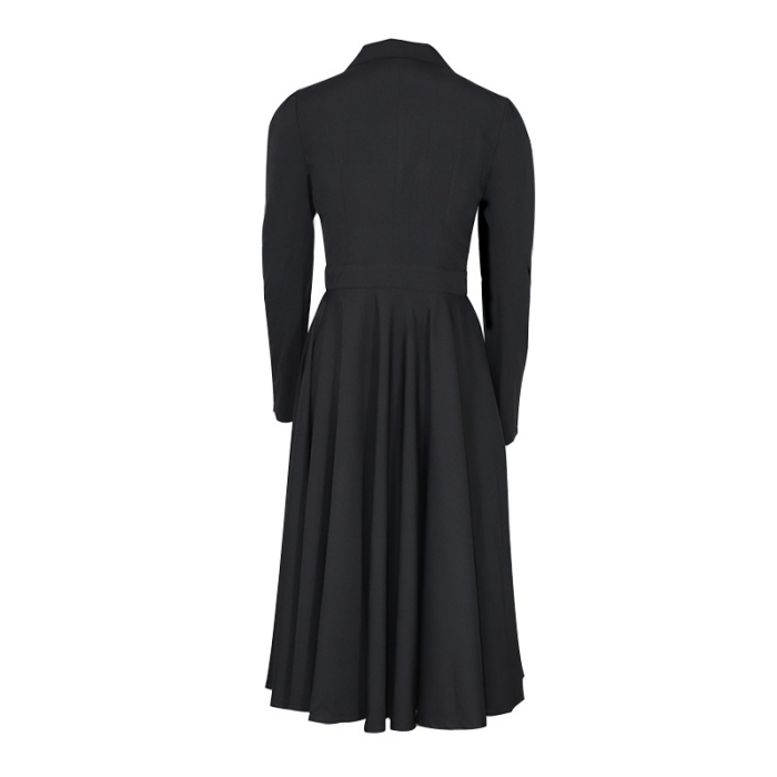 Elegant Party Fashion Solid Color Sexy V Neck Satin Long Sleeve A-Line Wedding Guest Dress