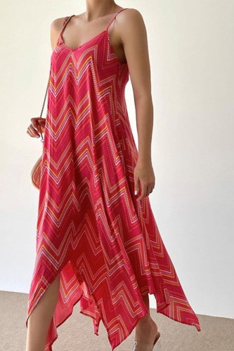 Printed Casual Off Shoulder Bohemian Fashion  Maxi Dress