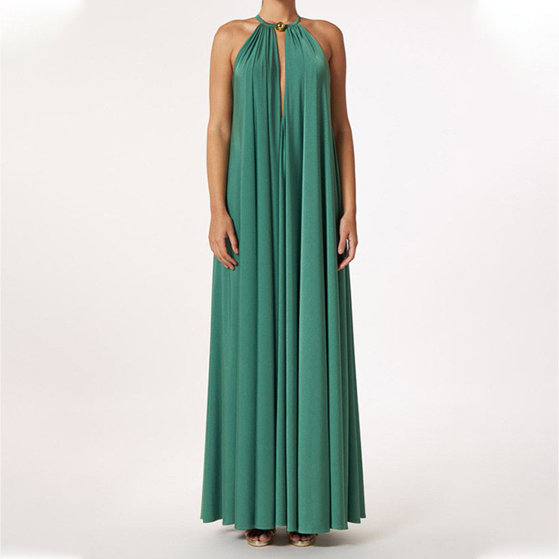Summer Fashion Temperament Pure Color Halter Neck Sleeveless Loose ...