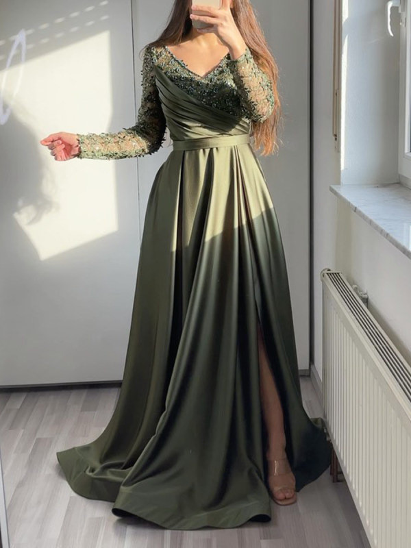 Women's Elegant Cutout Tulle Lace Deep V Neck Layered Ruffle Fashion Wedding Guest Dress