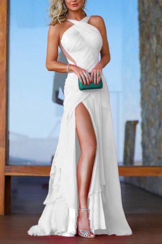 Feminine Party Elegant Pure Color Mermaid One Shoulder Fashion Strapless Wedding Guest Dress