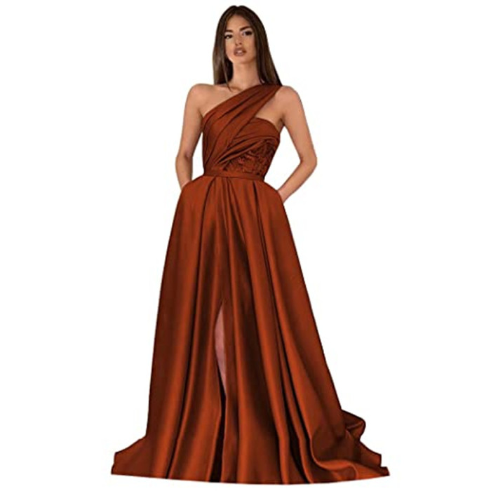 Women's Sexy Split Shoulder Fashion Elegant Party Wedding Guest Dress