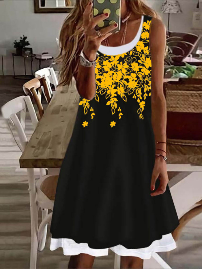 Women's Loose A-Line Sleeveless Daily 3D Printing Casual Dress