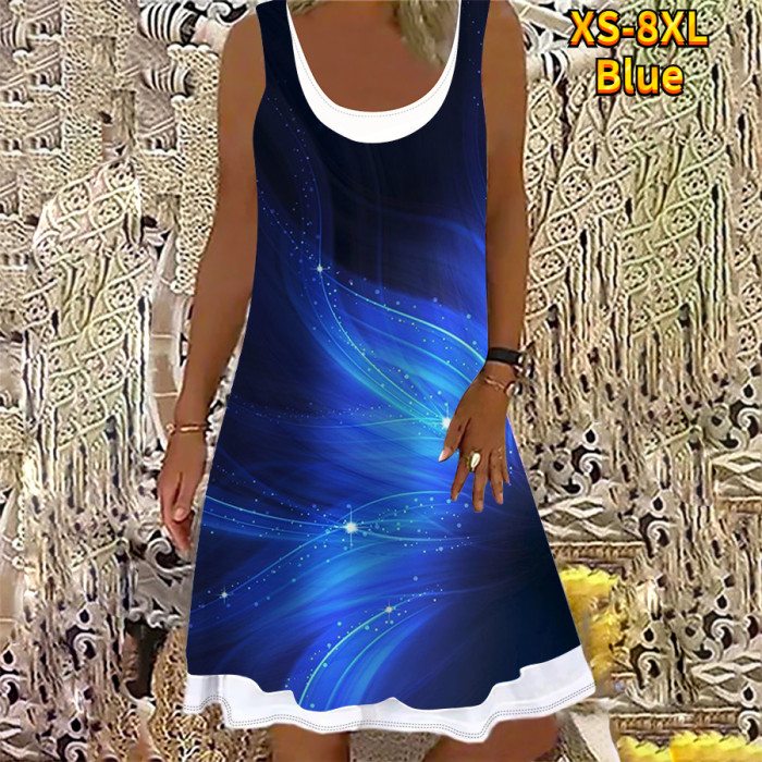 Women's Loose A-Line Sleeveless Daily 3D Printing Casual Dress