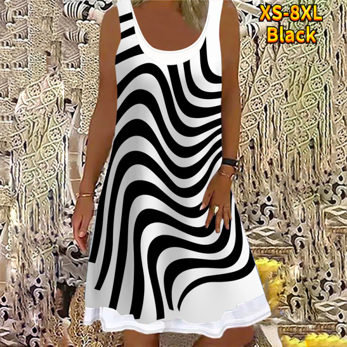 Women's Loose A-Line Sleeveless Daily 3D Printing Casual Dress