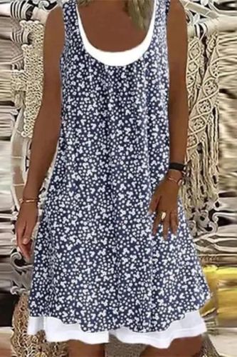 Women's A-line Sleeveless 3D Printed Polka Dot Casual Dress