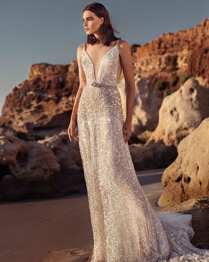 Women's Sequin Fashion V Neck Summer Vintage Solid Color Slim Elegant Wedding Guest Dress