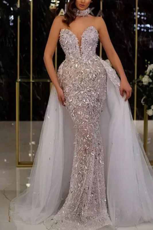 Women's Sexy Sequin Mermaid V-neck Sleeveless Elegant  Wedding Guest Dress