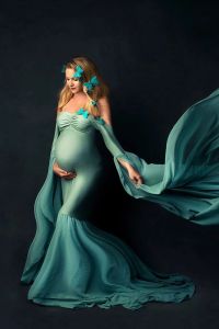 Sexy Women Mermaid Dress Slash Neck Black Long Maxi Dress Robe Porm