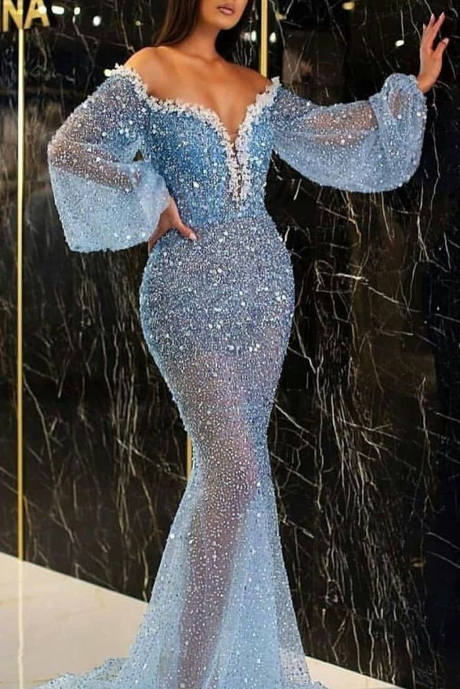 Women's Fashion Casual Elegant V-Neck See-Through Mermaid Wedding Guest Dress