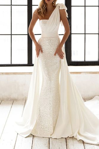 Sexy Elegant Slim Fashion Lace-Up Sequin Party Tube Top Wedding Guest Dress