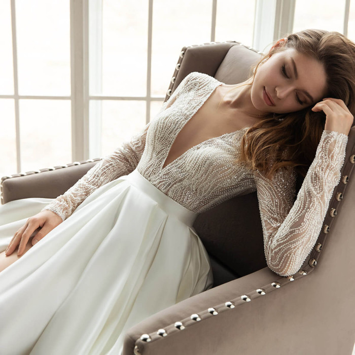 Women's Fashion Elegant Bronzing Hollow V-Neck Elegant Party Wedding Guest Dress