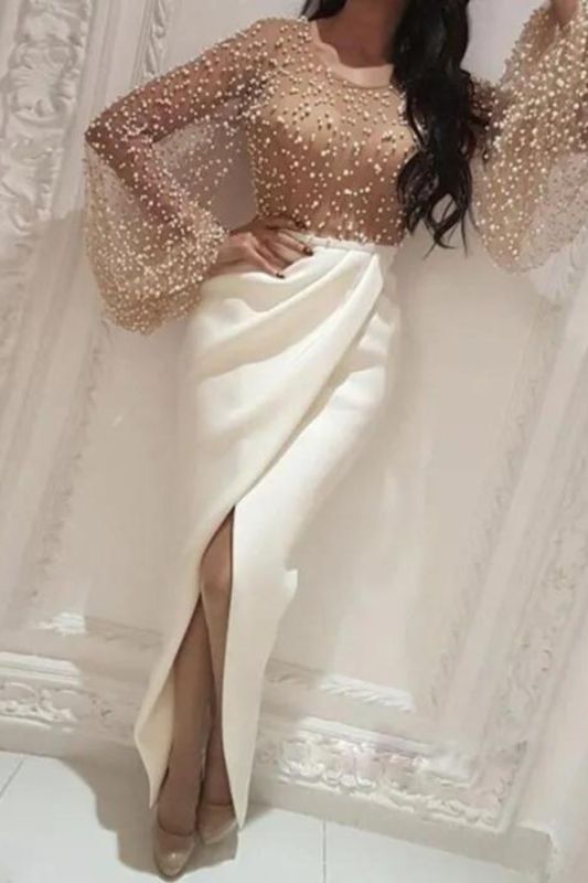Women's Elegant Formal Fashion Fashion Party Mesh Panel Slit Wedding Guest Dress