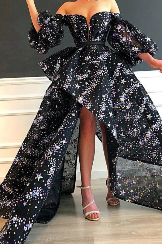 Fashion Sexy Party Tube Top Sequin Stitching Irregular Wedding Guest Dress