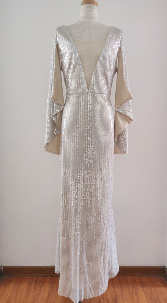 Fashion Sexy Suspender Temperament Ball Elegant Sequined Mermaid Wedding Guest Dress